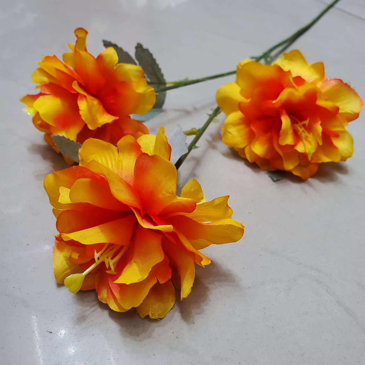 家居装饰落地布艺仿真花装饰瓶花餐厅装饰花墙用品单支3头草芯球仿真餐桌瓶花插花干花