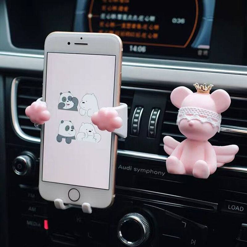 Z2车载支架新款出风口汽车手机支架 车载皮纹重力手机支架 汽车用品