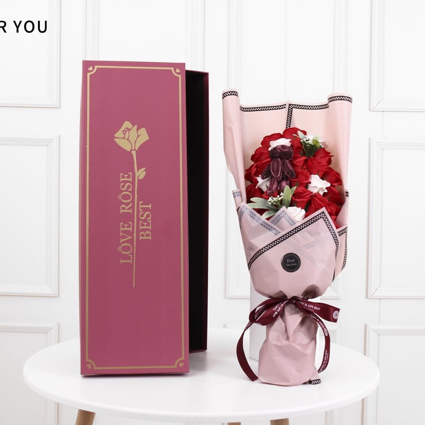 枪炮玫瑰花礼盒造型逼真，美观，可当家居装饰品，送礼，洗手，带有香味