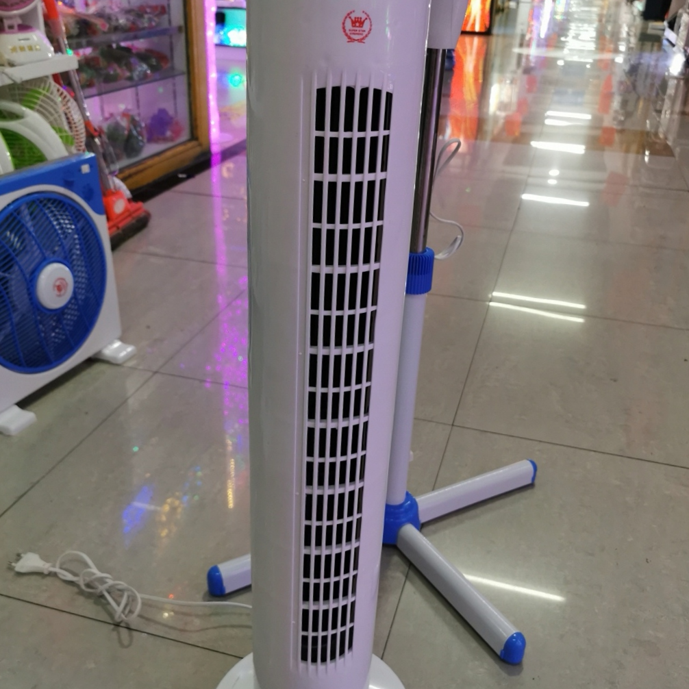 Black and white tower fans