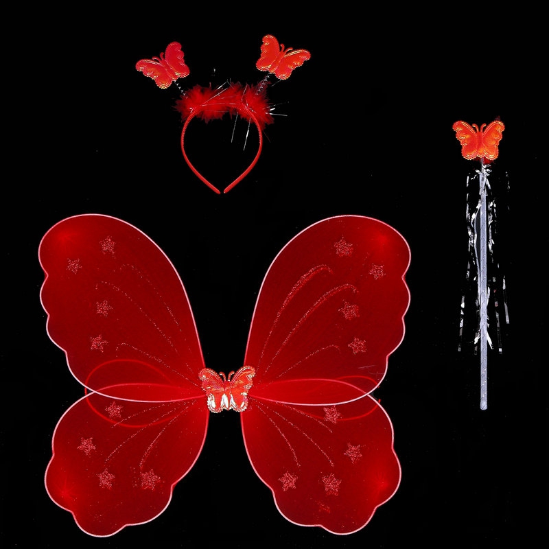 天使蝴蝶翅膀三件套儿童演出服装道具仙女魔法棒表演翅膀玩具16产品图