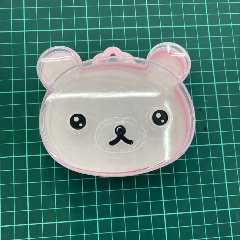 Square storage box cute bear head under cover