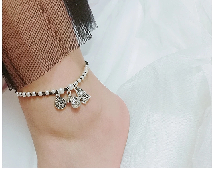 Jingpuli brand imported Korean wax thread pure hand-woven wealth and fortune anklets Application Scenario