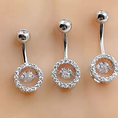 佳倩Body piercing欧美韩版医用不锈钢脐环幸运星