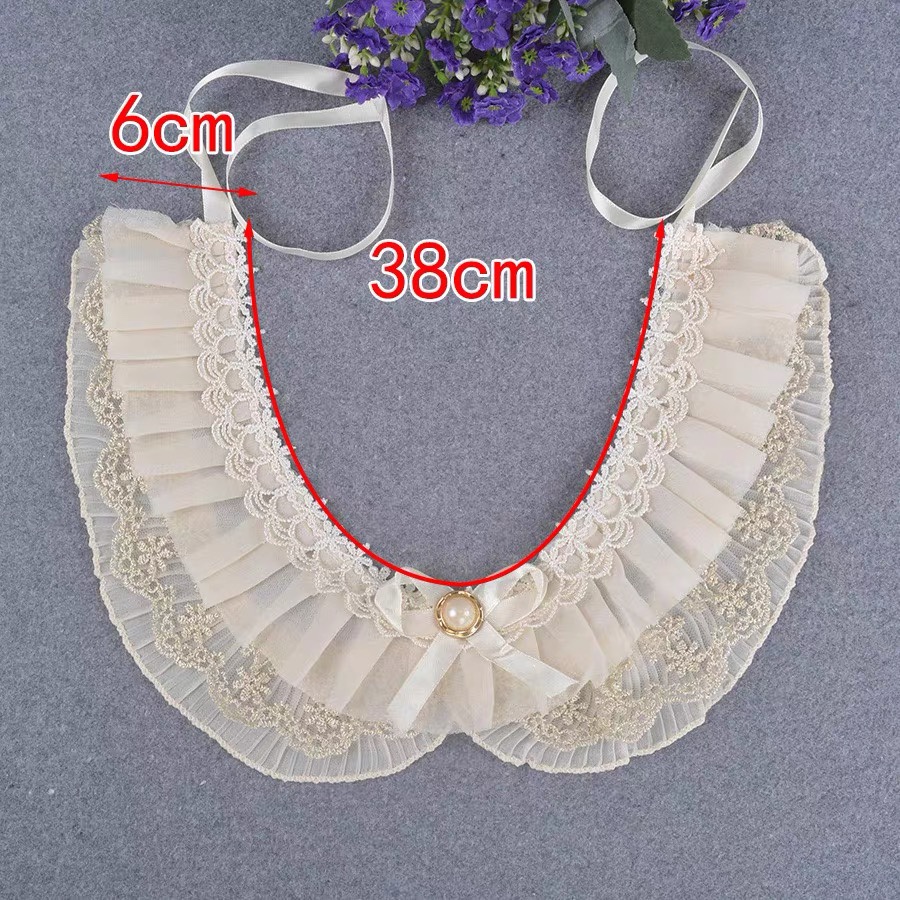 Summer Girl doll collar Lace trim lace nail-beaded rhinestone pearl everything hair collar shawl tide 6