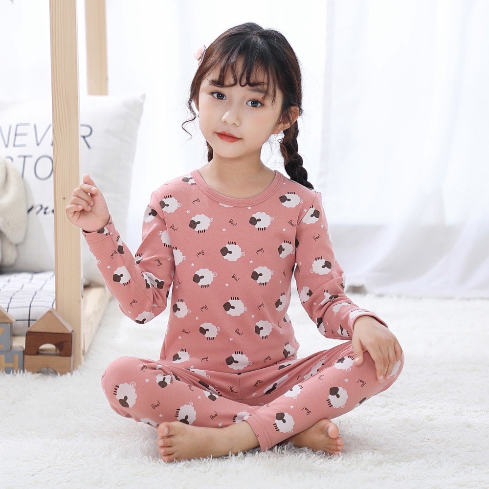 Padded Padded Padded Warm Underwear Set For Children 8049 Pure Cotton Long Johns For Children Girls details Picture