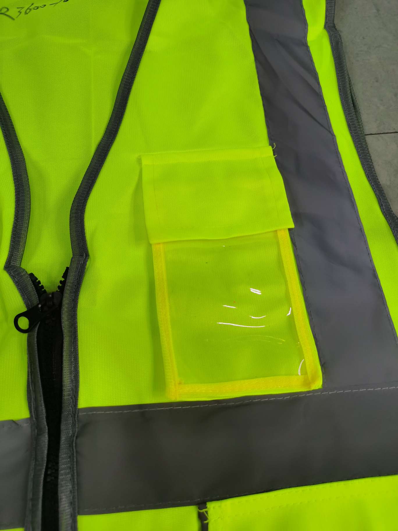 Reflective waistcoat, multi-pocket premium reflective waistcoat, zipper reflective waistcoat detail image 2
