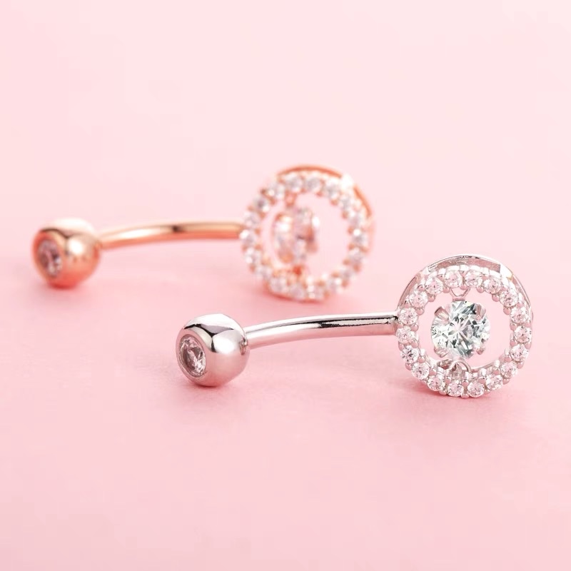 佳倩饰品Bodypiercing韩式欧美不锈钢脐环锆石脐环细节图