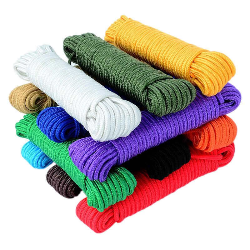 Rope binding rope Nylon rope plastic rope nylon rope decorative thickness Handmade DIY braided rope wear-resistant color 9