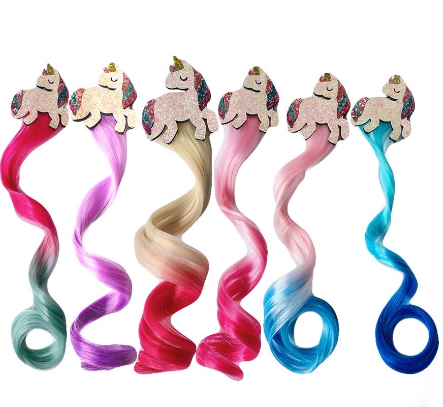 W15 Princess Children's wig hairpin, cute and adorable headwear, rainbow wings, unicorn, five-pointed star, mesh, bow, wig hairpin, girl, princess, trendy girl, wig with braid, hair band headwear detail image 6