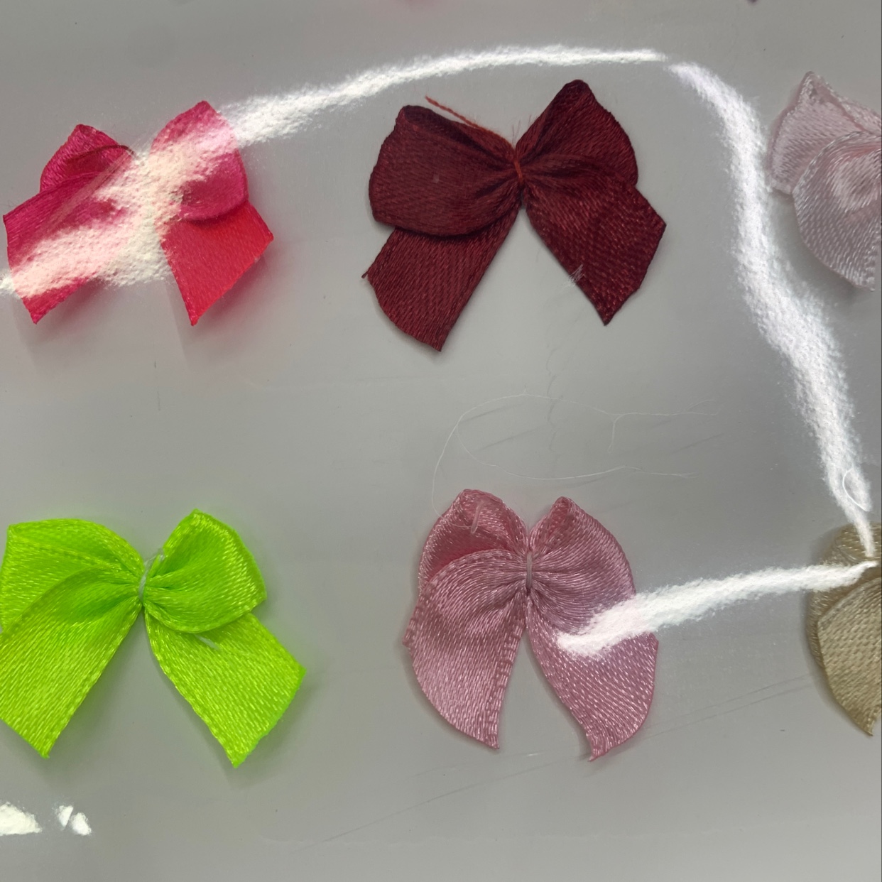 Xinming Craft 01 Pink Polyester Small Flower Three-quarter Bow Tie 8