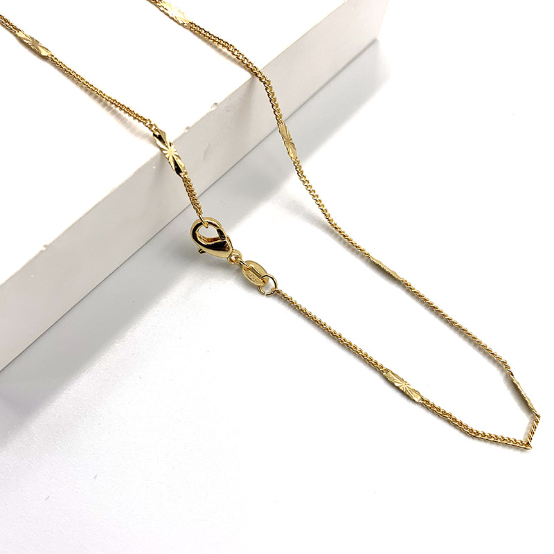 Factory wholesale 18K real gold plated necklace, women's S-chain, sunflower and starry sky chain, necklace accessory, chain color preservation electroplating 1