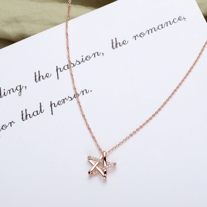 088女士夏款纯铜简约甜美2021年新款小众轻奢气质百搭项链详情图1