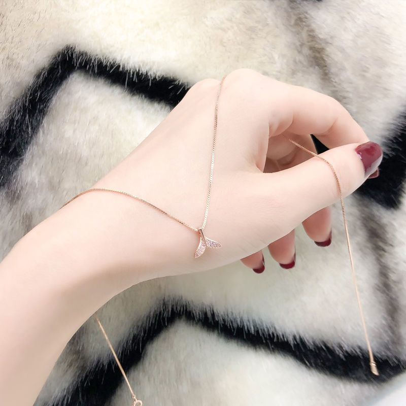 "084 Ladies' Summer Pure Copper Simple and sweet 2021 New Niche Light Luxury Style Versatile Necklace. detail image 9