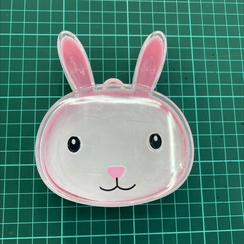 Square storage box cute rabbit head under cover