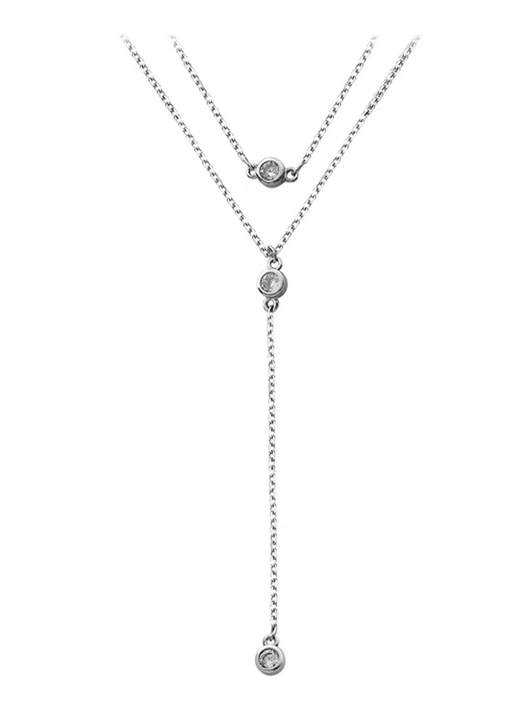 Double-layer titanium steel necklace for women, long style, Japanese and Korean style Application Scenario
