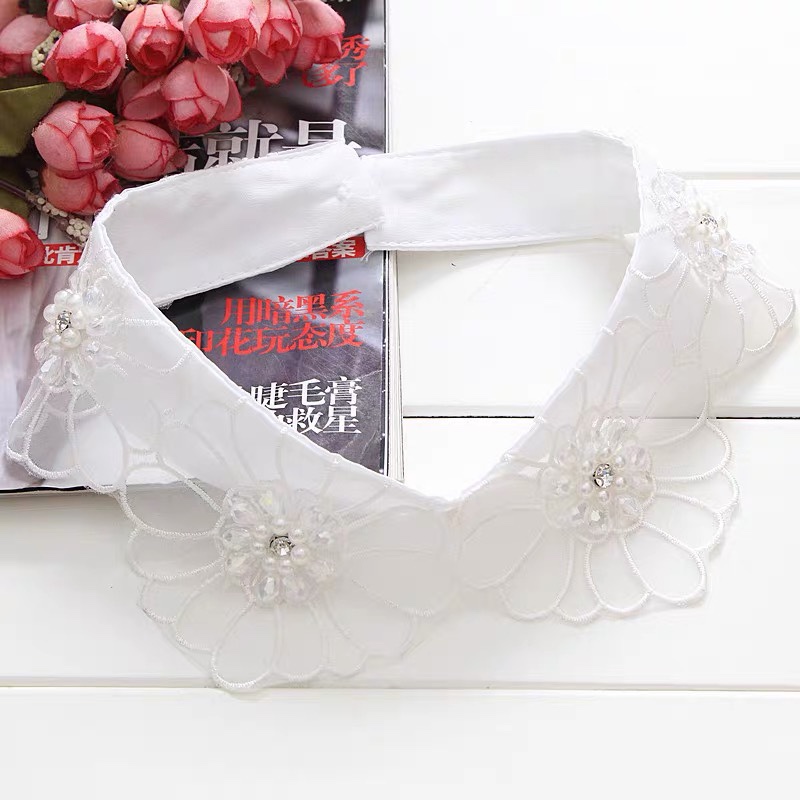 False collar children stand collar Korean lace shirt false collar decorative collar Pearl doll collar summer false collar 8