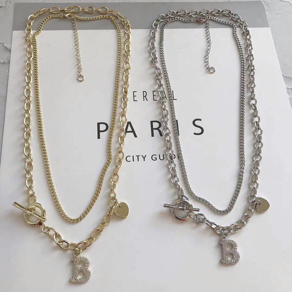 B letter set necklace