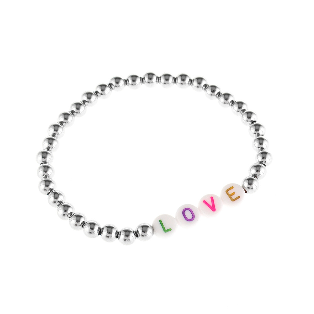 Customizable letter bracelet Women's bracelet Men's acrylic fashion bracelet Family series Children's beaded bracelet 3