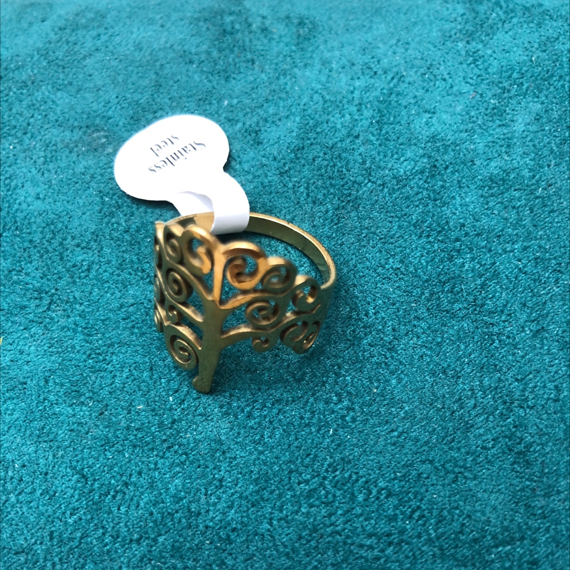 不绣钢戒指树叶款1号简约独特百搭休闲潮流韩版时尚大方气质