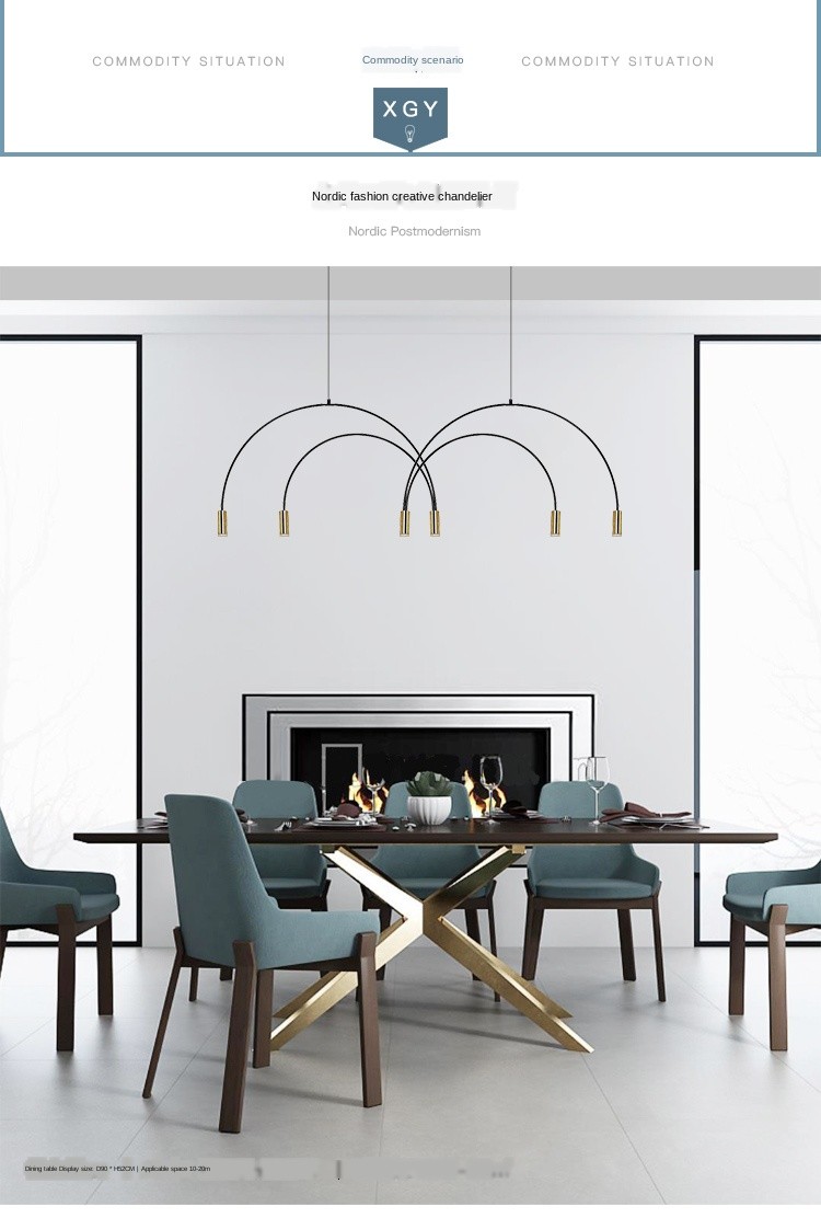 Nordic fashion and creative living room chandeliers, dining room bar counters, bedrooms, coffee shops, clothing stores, entertainment clubs, artistic chandeliers detail image 5