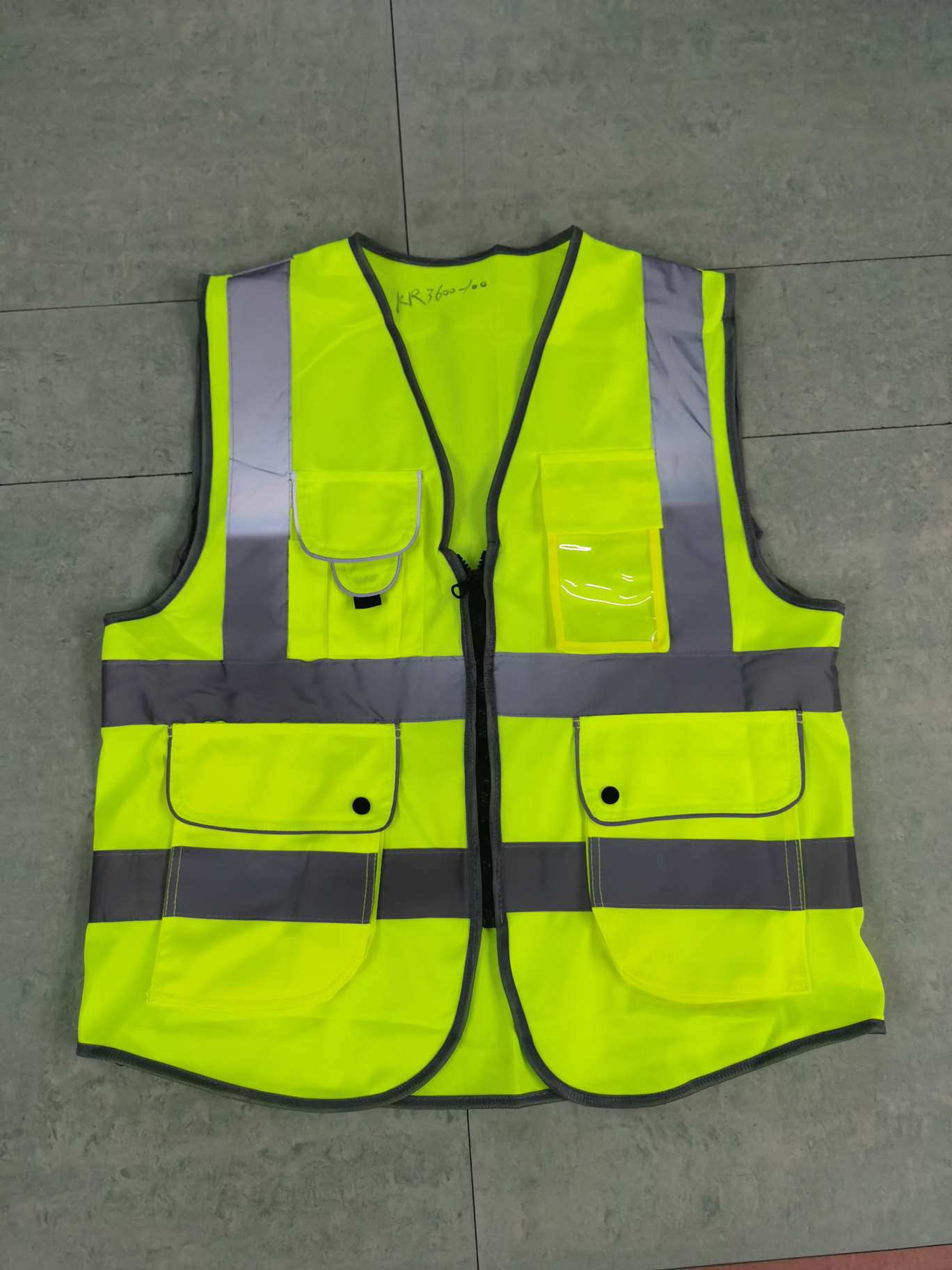 Reflective waistcoat, multi-pocket premium reflective waistcoat, zipper reflective waistcoat detail image 1