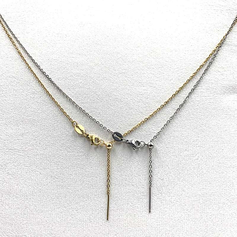 Titanium steel universal necklace for women, needle-type beads, needle-coated vacuum gold adjustable cross chain manufacturer wholesale 1 detail image 1