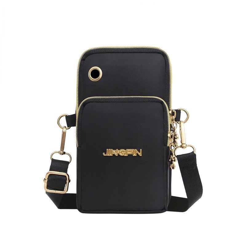 Large Capacity Mobile Phone Bag Women's Vertical Printed Mobile Phone Bag Three-Layer Zipper Neck Arm Bag Oxford Cloth One Shoulder Diagonal Span Application Scenario