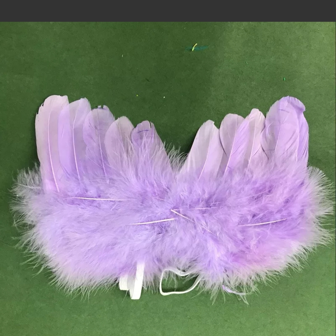 Angel feather wings trumpet light purple