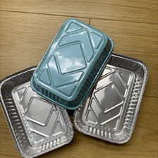 6417一次性铝箔餐盒涂层颜色烧烤打包盒锡纸盒