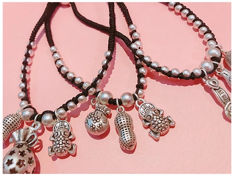 Jingpuli brand imported Korean wax thread hand-woven anklets for wealth and good fortune Item Picture