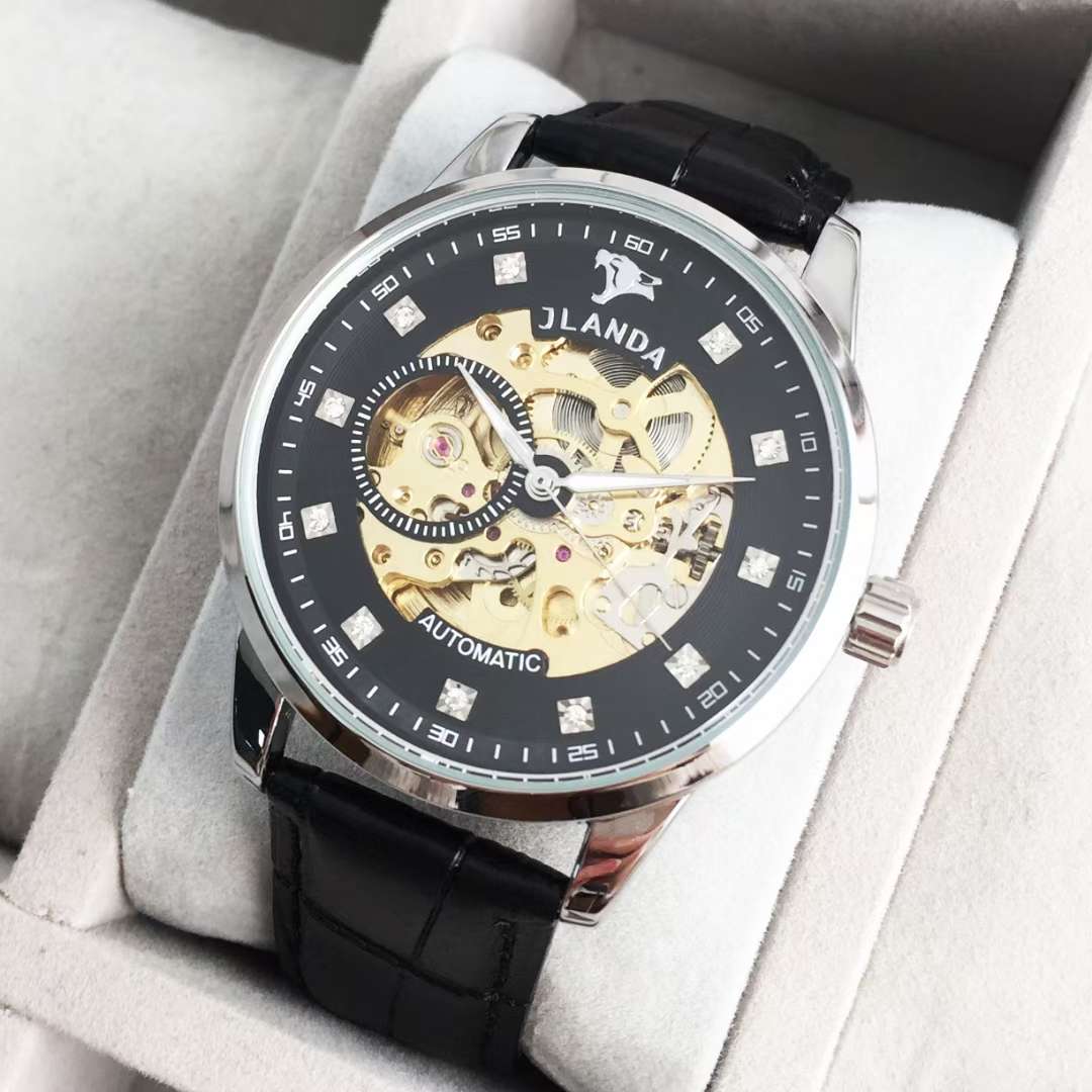 The popular live-streaming item on Douyin and Kuaishou, "Hollowed-out Fully Automatic Mechanical Waterproof Men's Leather Watch 1" Item Picture