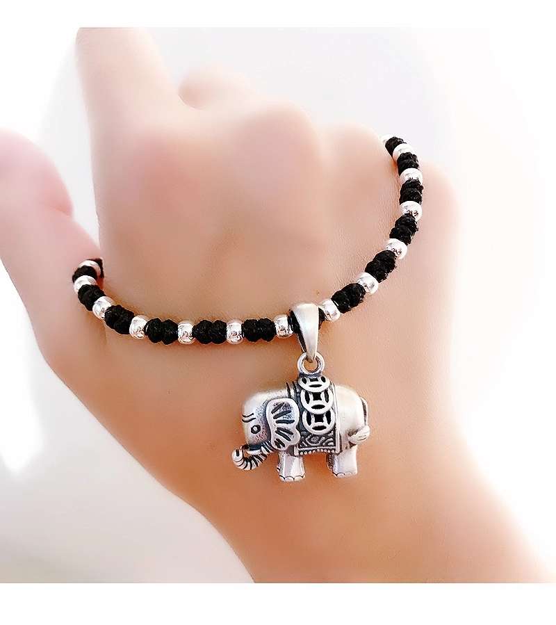 晶珀丽饰品纯手工编织韩国进口蜡线潮流吉祥如意锁骨链详情图3