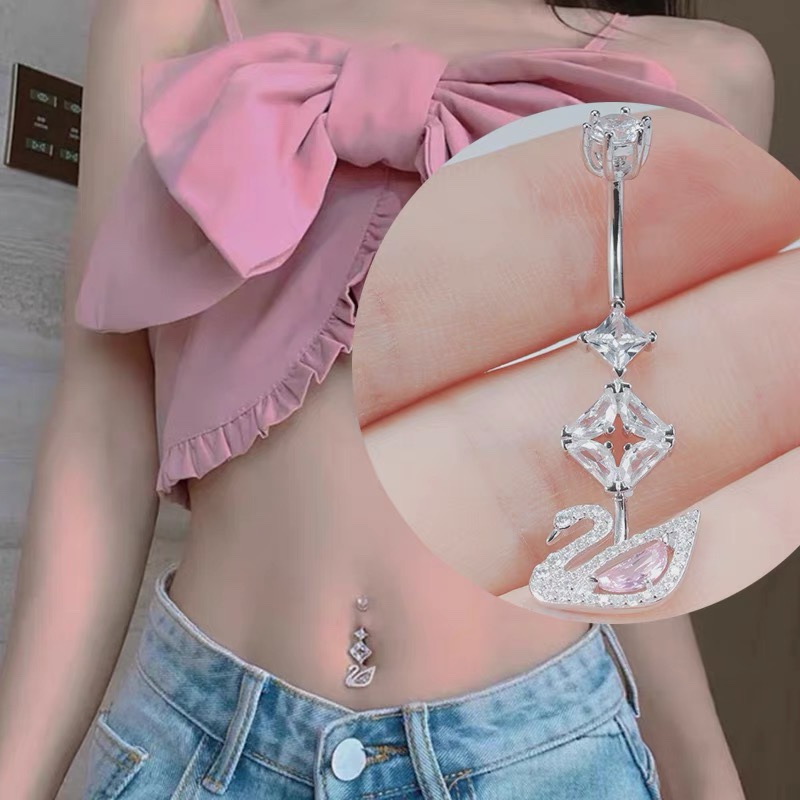 佳倩Body piercing欧美韩版医用不锈钢脐环天鹅🦢