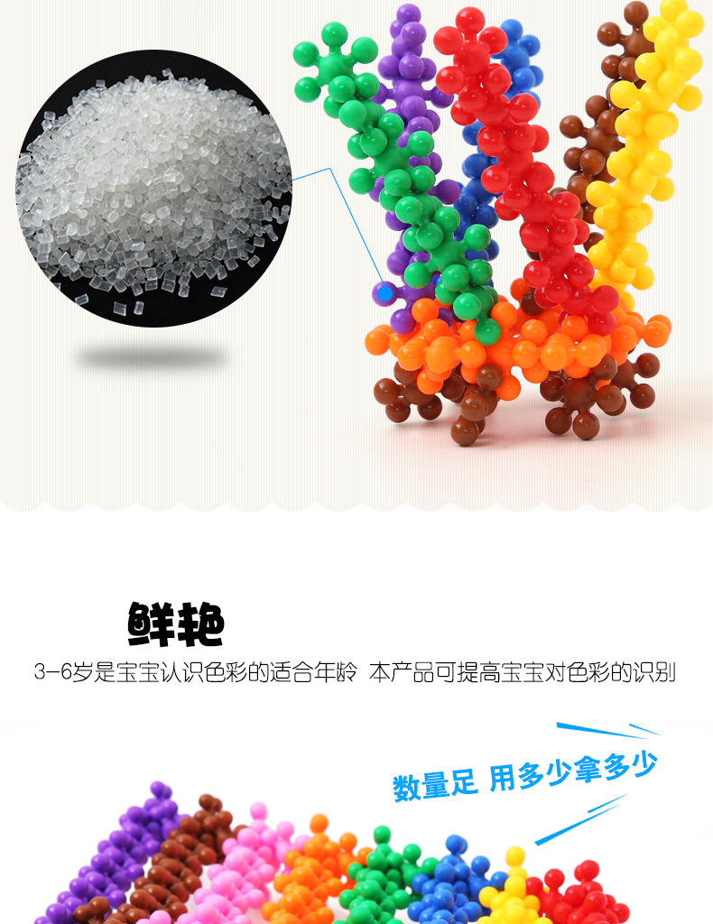 雪花片梅花积木儿童益智力拼插装塑料玩具幼儿园早教3-4-5-6岁女3D拼插玩具详情图12