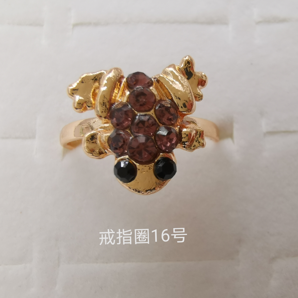 Animal series color diamond alloy ring electroplated imitation gold classic 1680