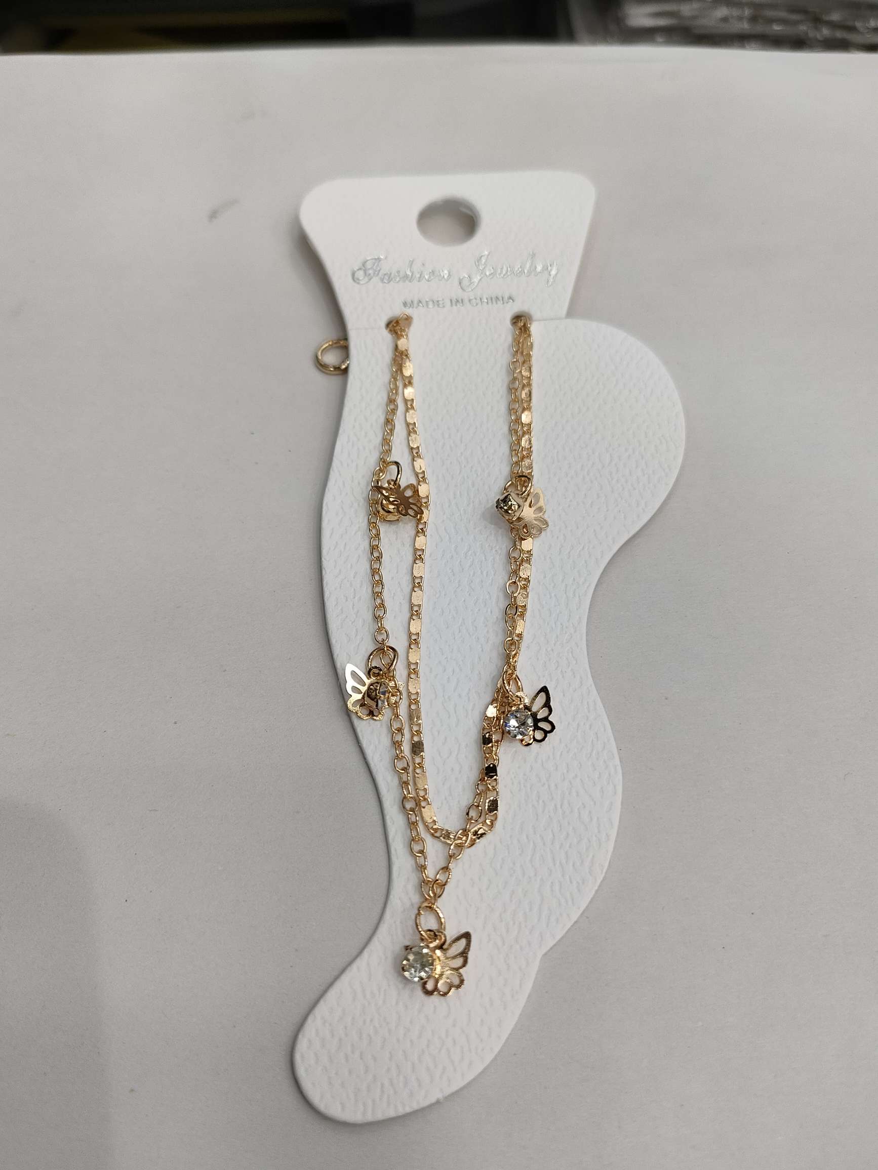 万字链尖蝴蝶脚链详情图19