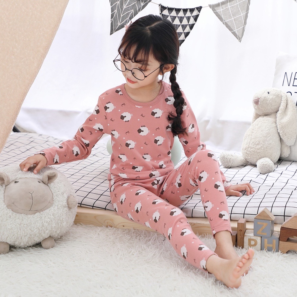 Padded Padded Padded Warm Underwear Set For Children 8049 Pure Cotton Long Johns For Children Girls Specification drawing
