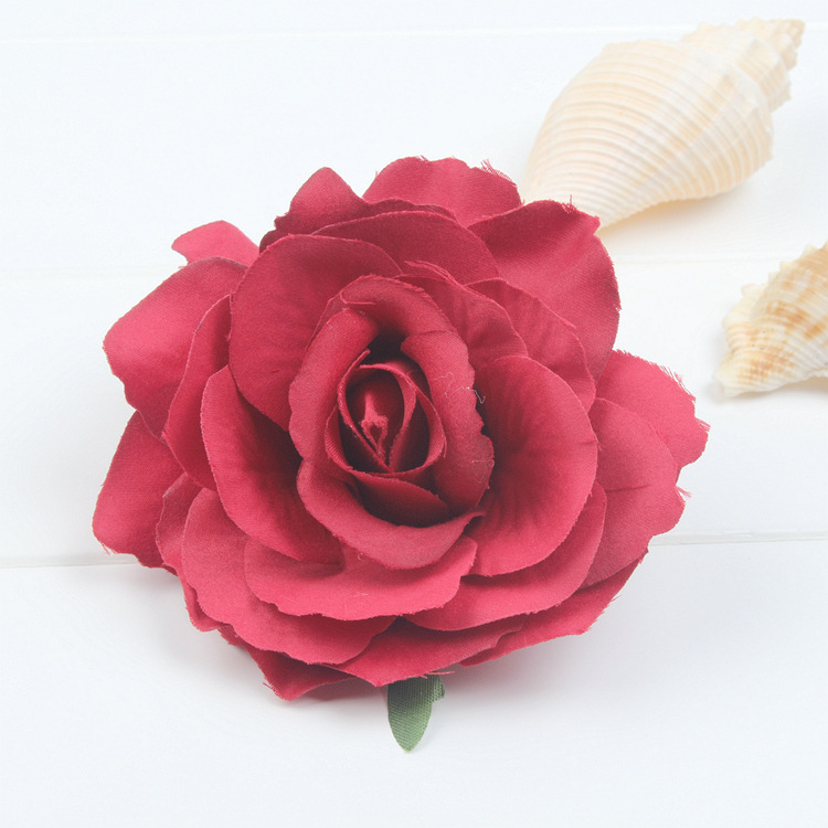 FLY130 Velvet fabric faux rose hair clip, fabric hair accessory, noble rose hair clip, wedding fashion faux flower hair clip side clip detail image 6