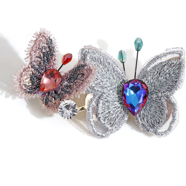 Hand embroidered gauze butterfly brooch suit woman corsage pin fixed clothing accessories coat everything upscale fashion woman