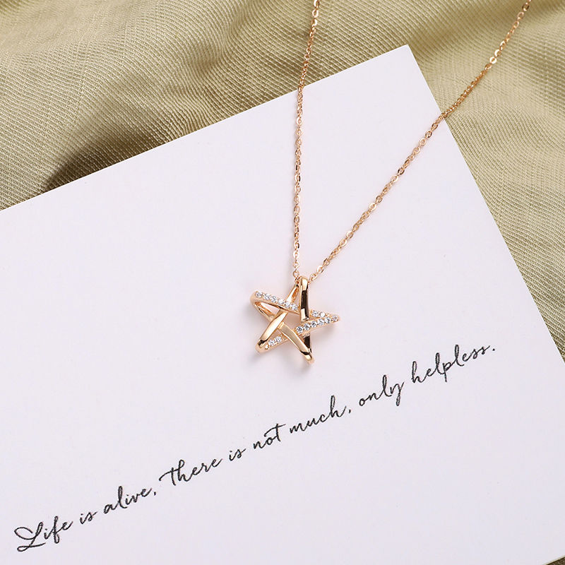 "087 Ladies' Summer Pure Copper Simple and sweet 2021 New Niche light Luxury Style Versatile Necklace. detail image 4