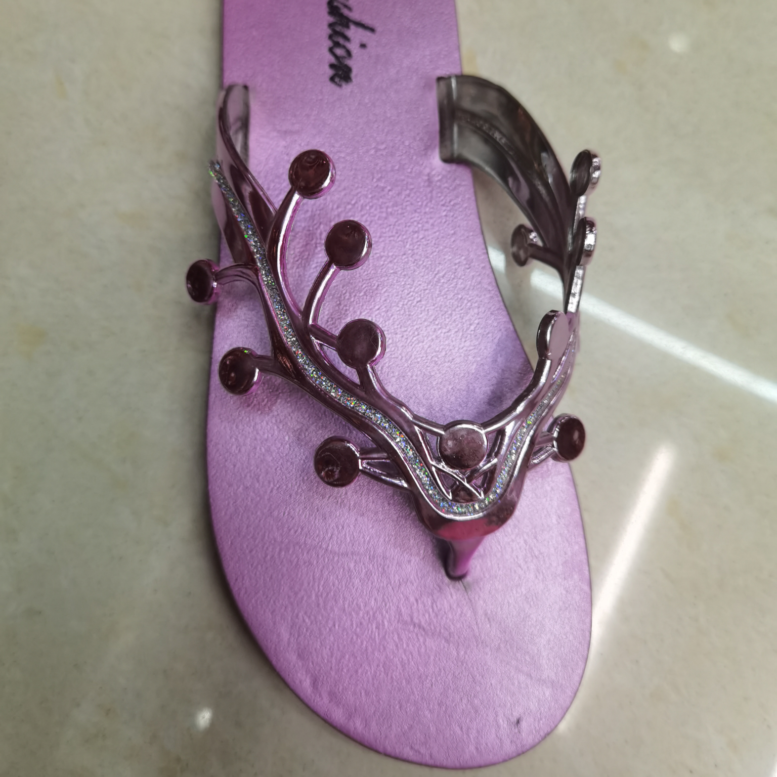 Electroplated oil flash women's flip-flops 2