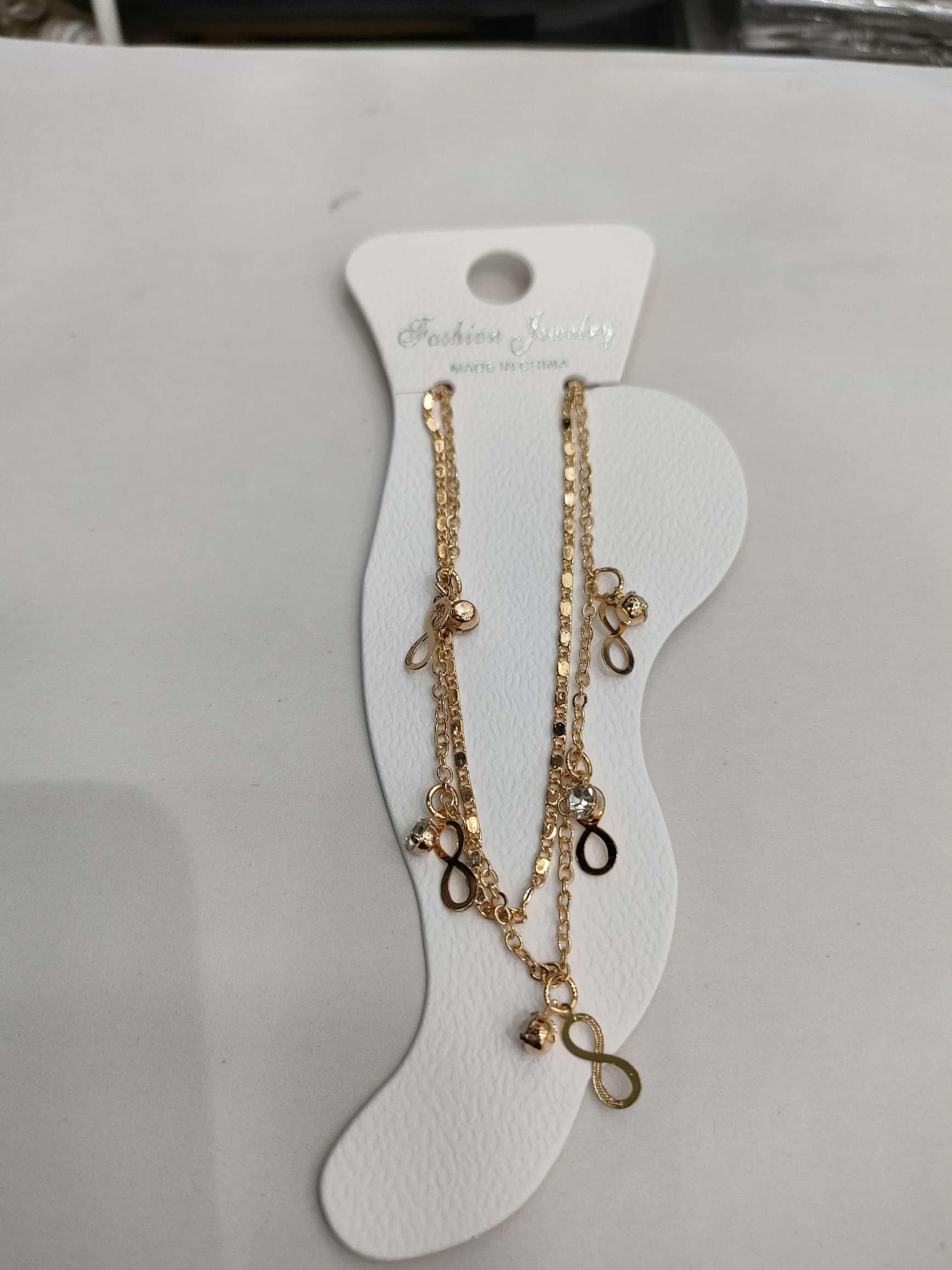 万字链圆叶子脚链详情图2