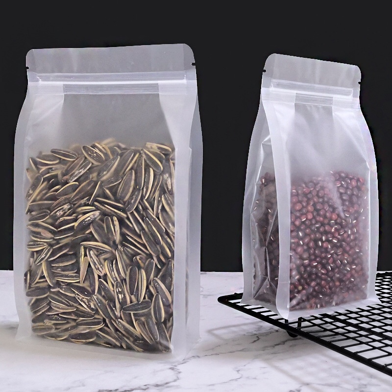 磨砂哑膜八边封口袋自封袋3D自立干果食品零食包装袋拉骨密封袋 10*20+6