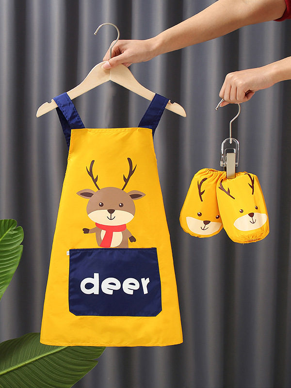Baby Apron Waterproof Boys Children Painting Overalls Dirty Painting Clothes Girls Reverse Dressing Art Students details Picture