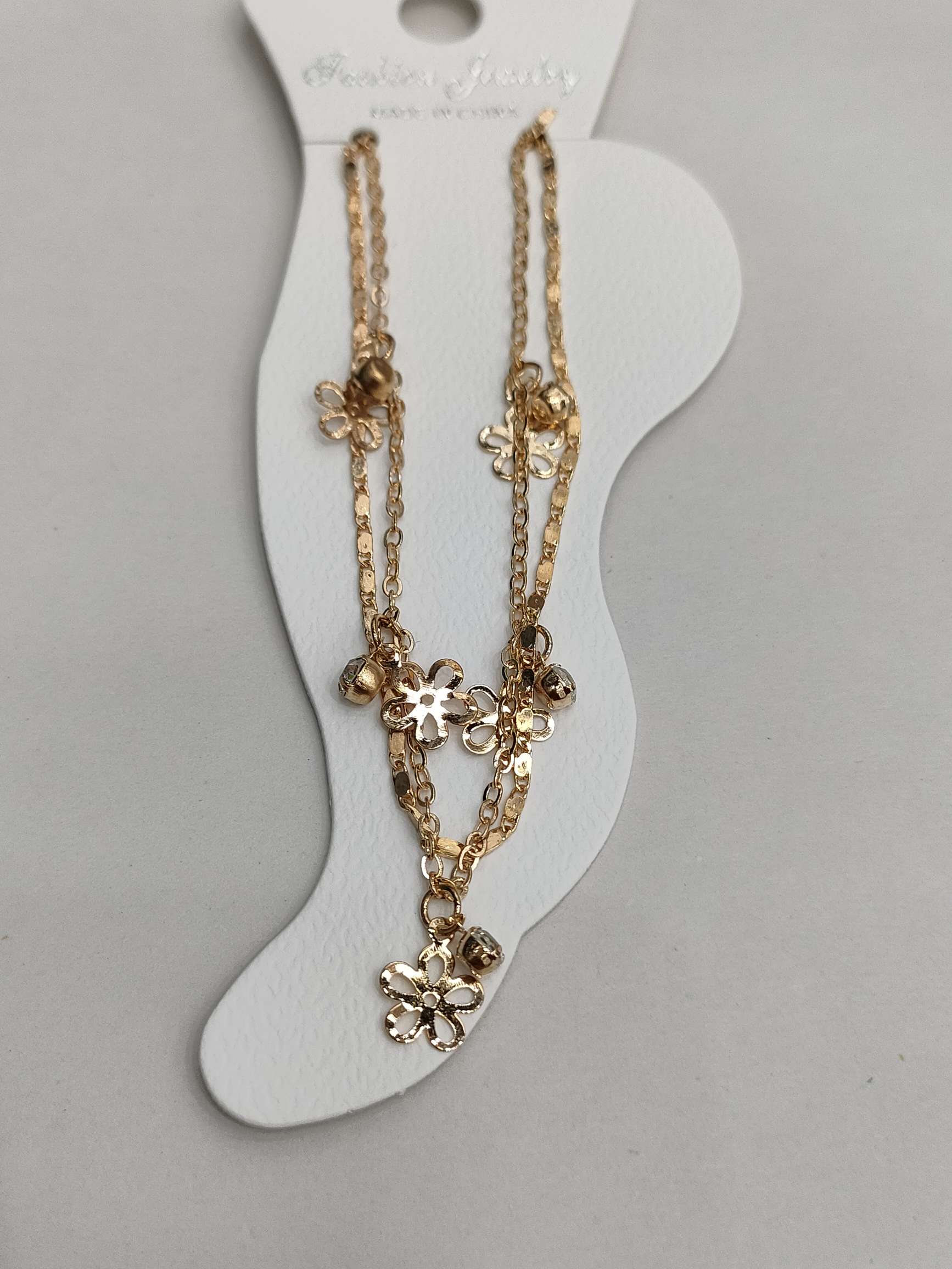 万字链圆叶子脚链详情图9