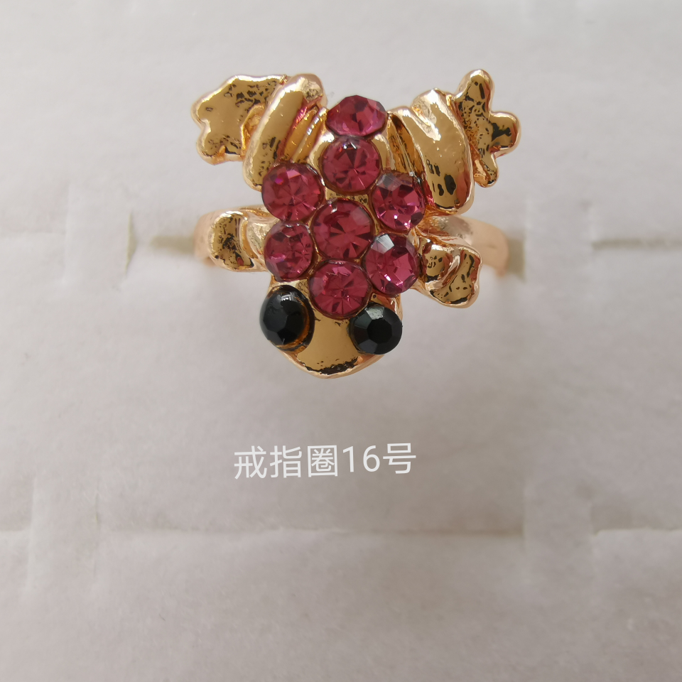 动物系列 彩钻合金戒指 电镀仿金经典款1719