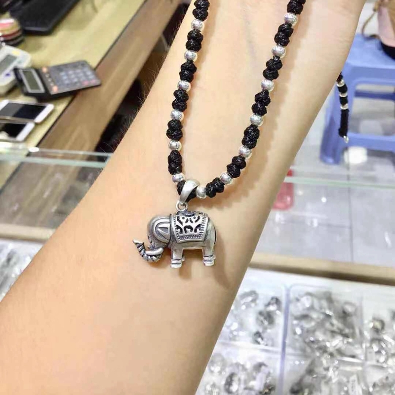 晶珀丽饰品纯手工编织韩国进口蜡线潮流吉祥如意锁骨链