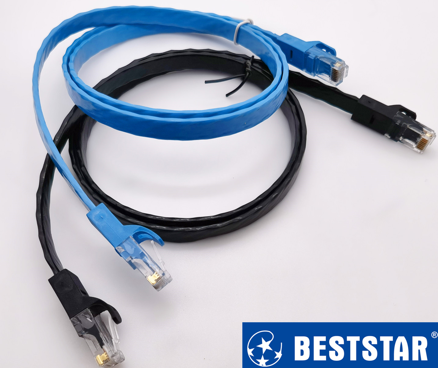 6类GAT6扁网线 1m白底实物图