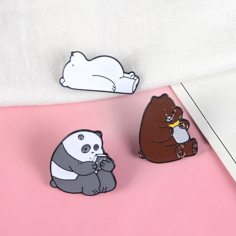 We Bare Bears We bare bears Brown bears brooch dripping oil